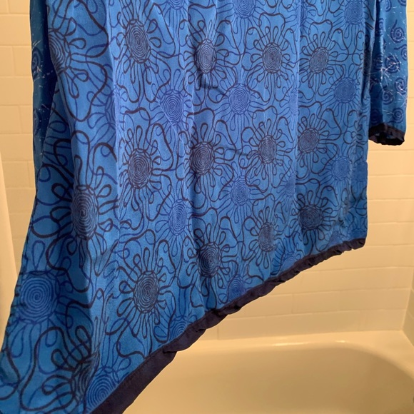 Harshita Water Flora Silk Button Down Blouse - Picture 11 of 15